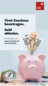 Plakat Tirol-Zuschuss